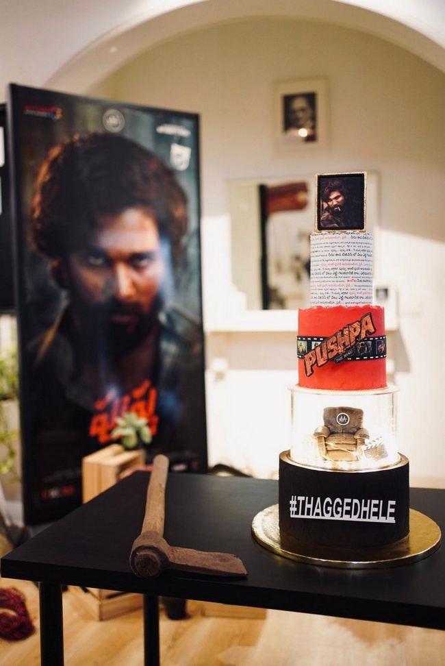 Icon Star Allu Arjun Office Decorated in Pushpa Team